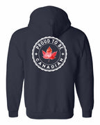 Proud to be Canadian Leaf Left Chest and Back Zip Hoodie - Unisex