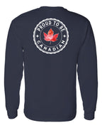 Proud to be Canadian Leaf Left Chest and Back Long Sleeve - Unisex