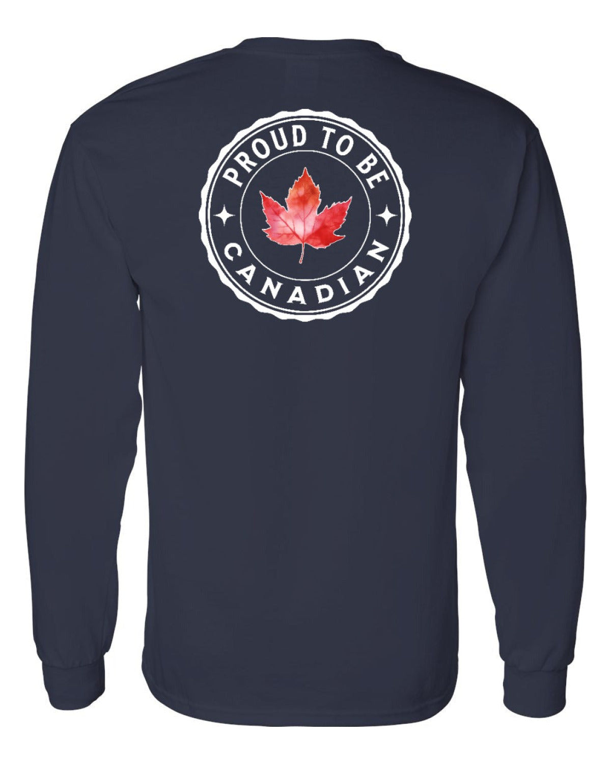 Proud to be Canadian Leaf Left Chest and Back Long Sleeve - Unisex