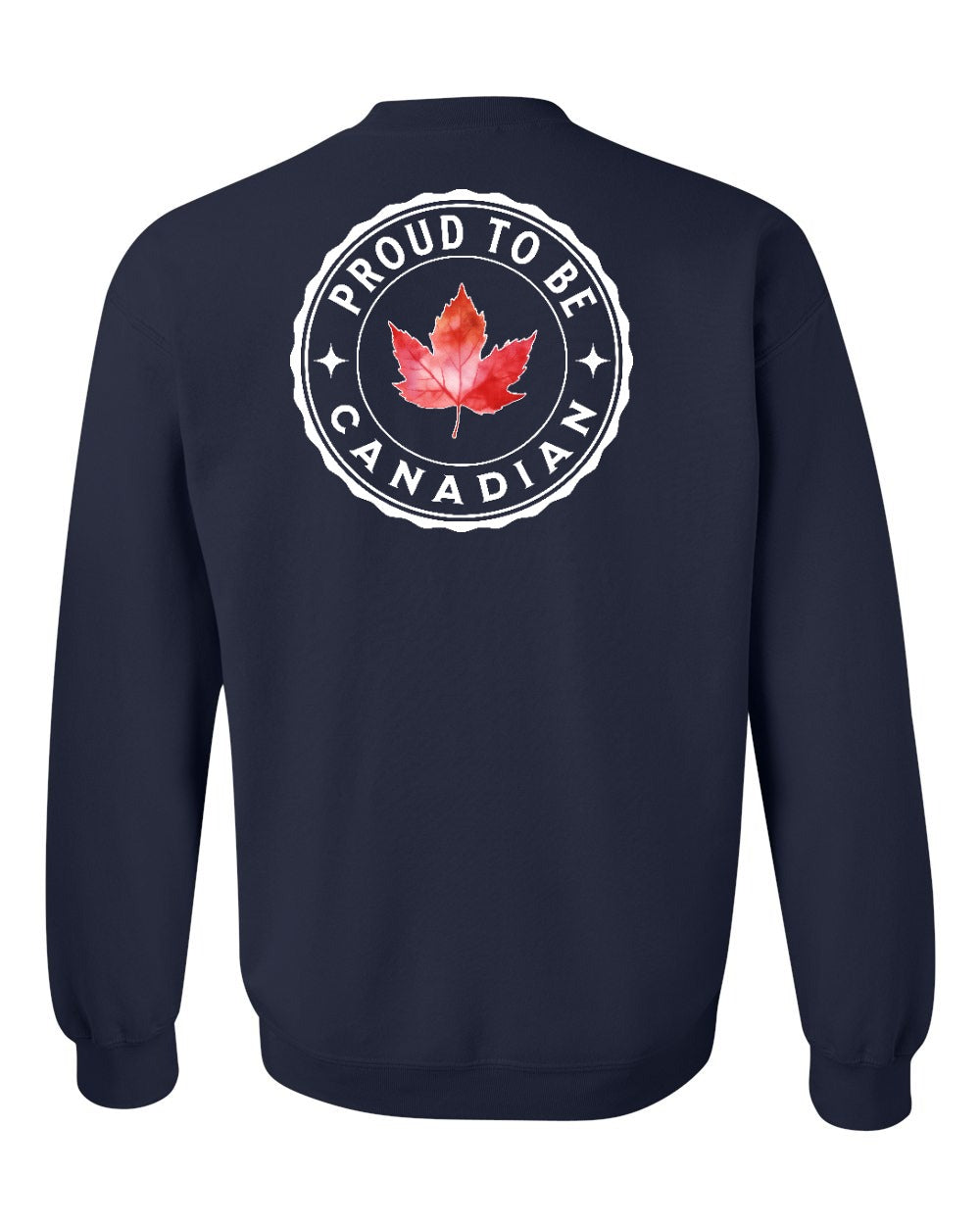 Proud to be Canadian Leaf Left Chest and Back Crewneck - Gildan Canada (sewn Internationally)