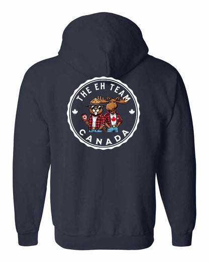 Eh Team Left Chest and Back Zip Hoodie - Gildan Canada (sewn Internationally)