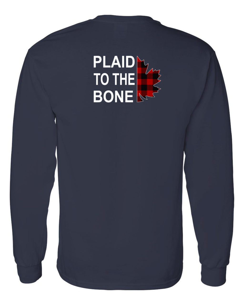 Plaid to the Bone Stacked Leaf Left Chest and Back Long Sleeve - Unisex