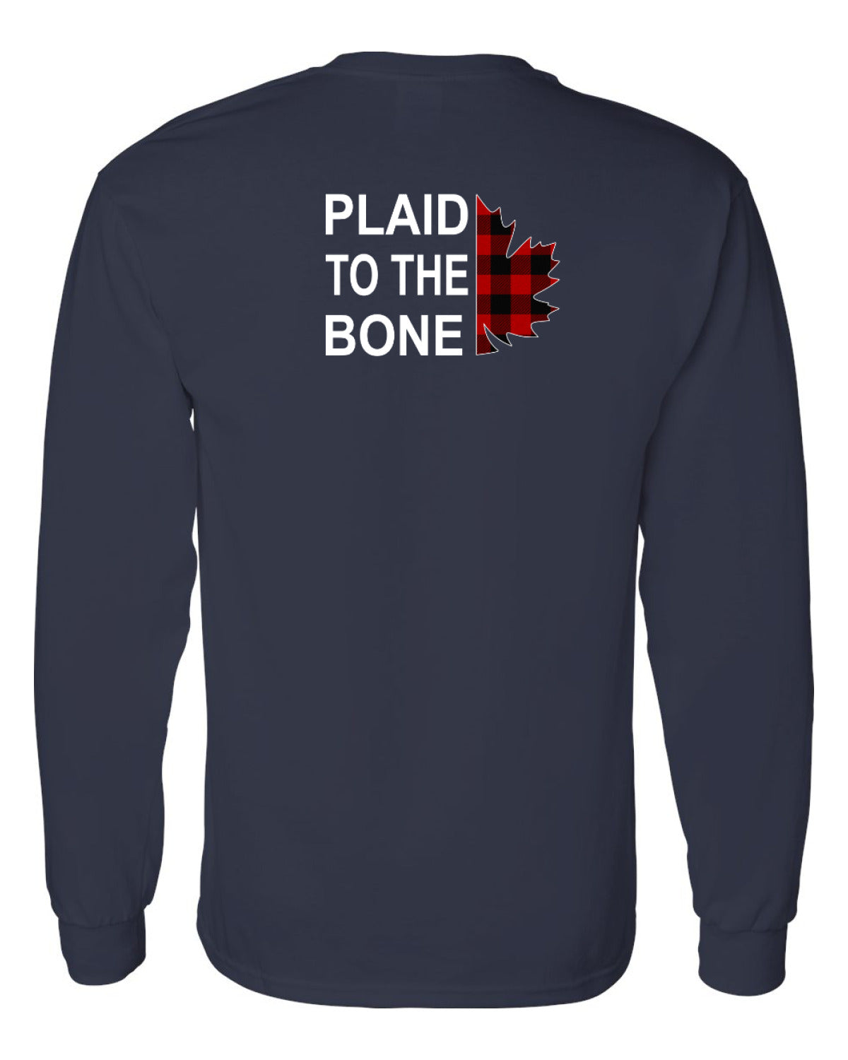 Plaid to the Bone Stacked Leaf Left Chest and Back Long Sleeve - Unisex