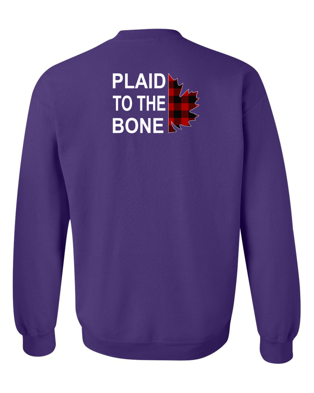 Plaid to the Bone Stacked Leaf Left Chest and Back Crewneck - Unisex