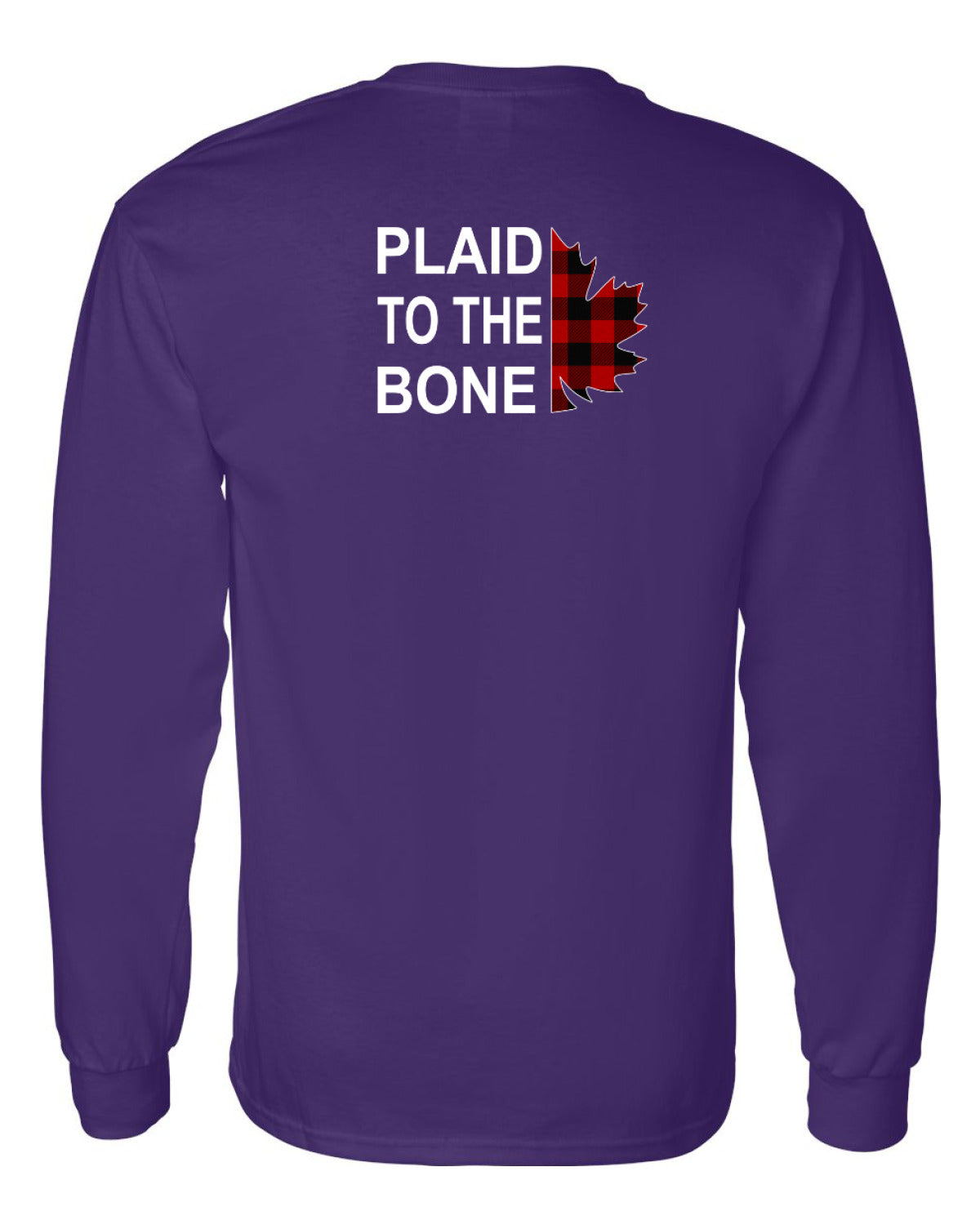 Plaid to the Bone Stacked Leaf Left Chest and Back Long Sleeve - Unisex