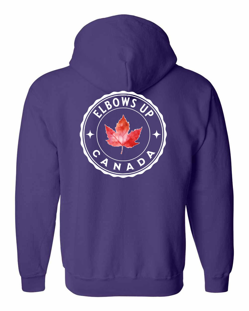 Elbows up Leaf Left Chest and Back Zip Hoodie