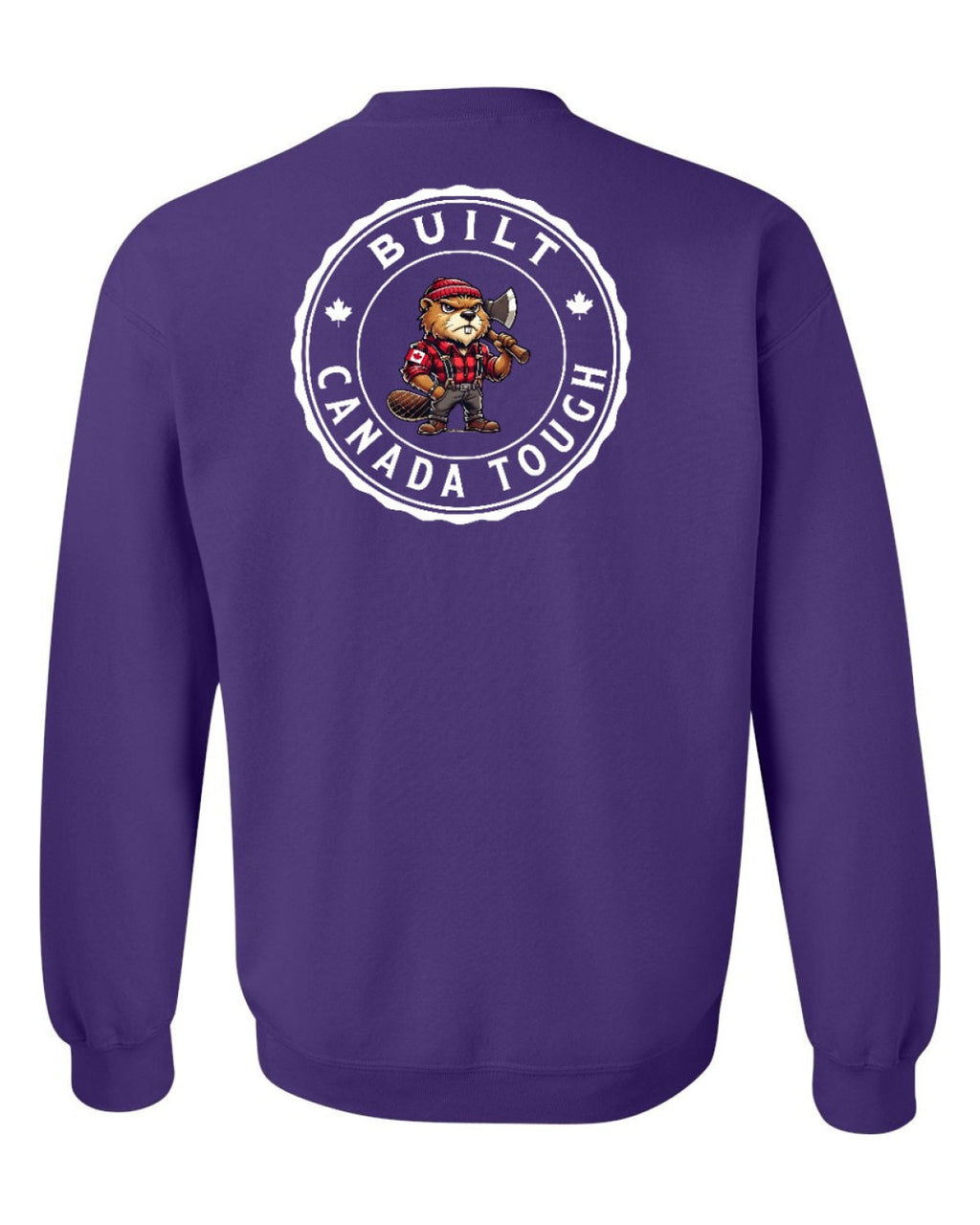 Built Canada Tough Male Beaver Left Chest and Back Crewneck - Unisex