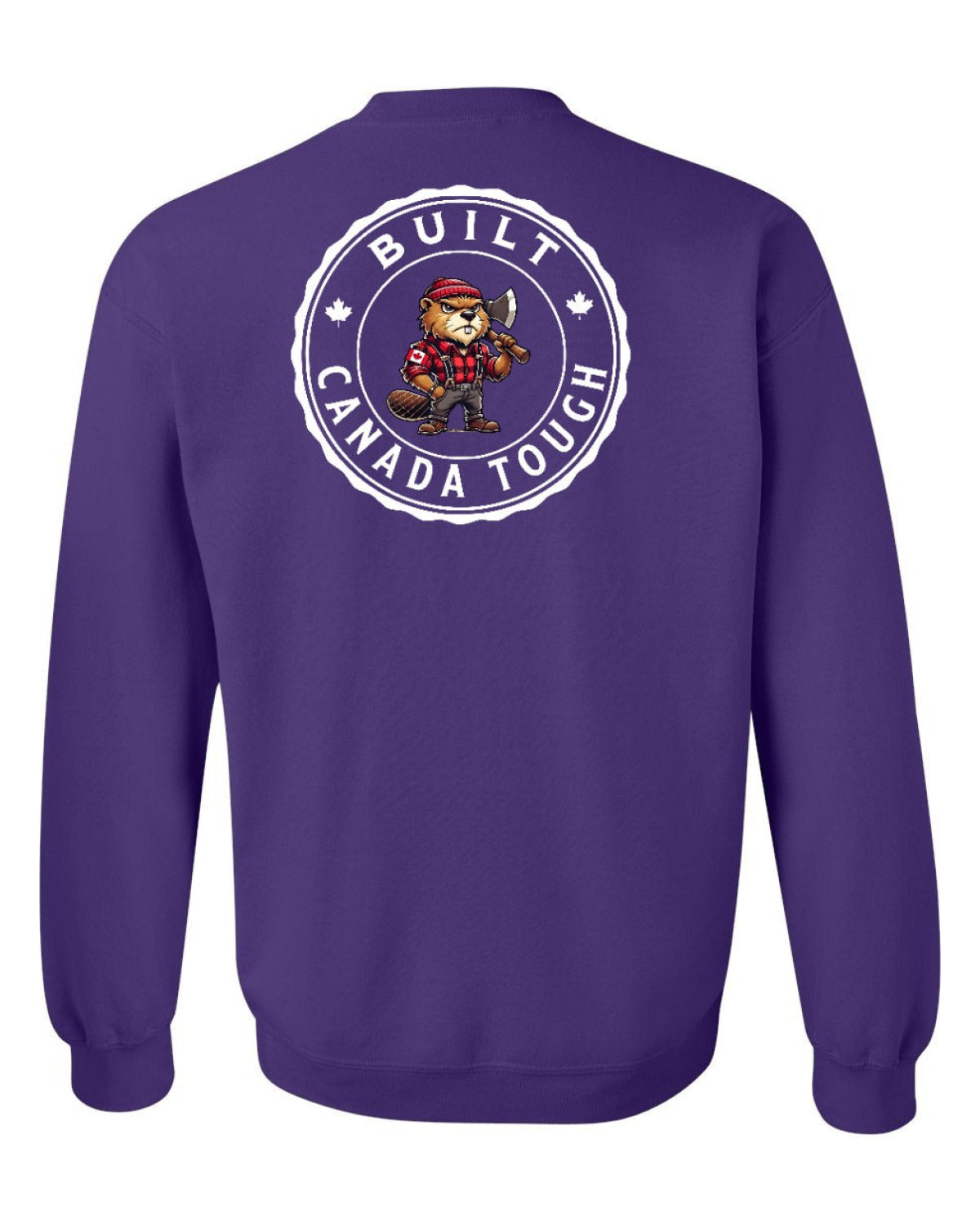 Built Canada Tough Male Beaver Left Chest and Back Crewneck - Unisex