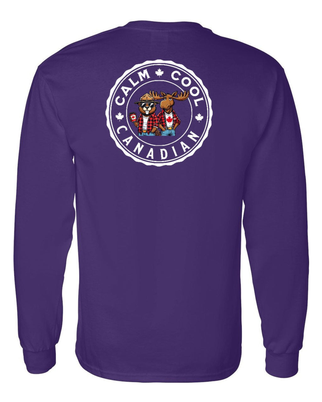 Calm Cool Moose and Beaver Left Chest and Back Long Sleeve - Unisex
