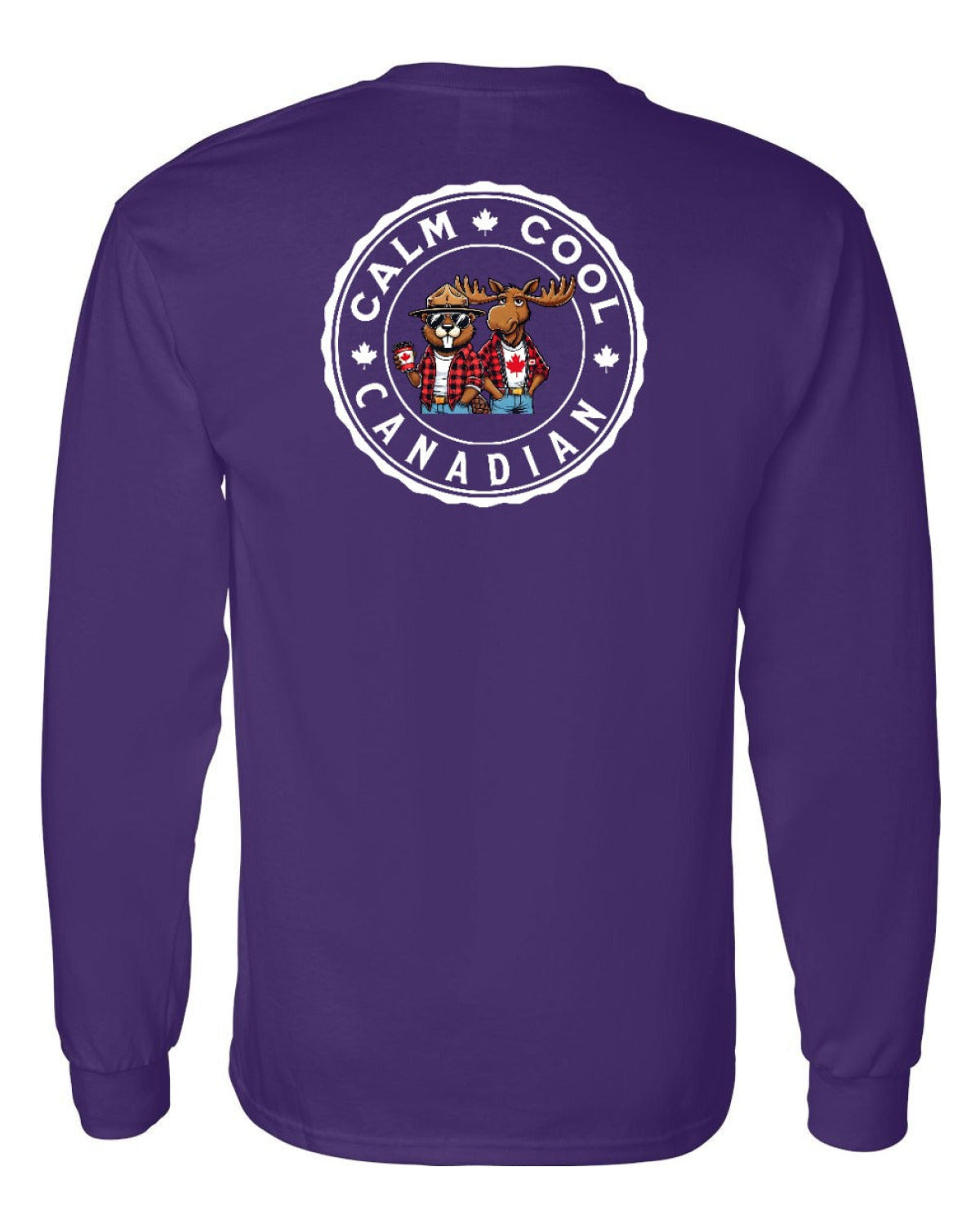 Calm Cool Moose and Beaver Left Chest and Back Long Sleeve - Unisex