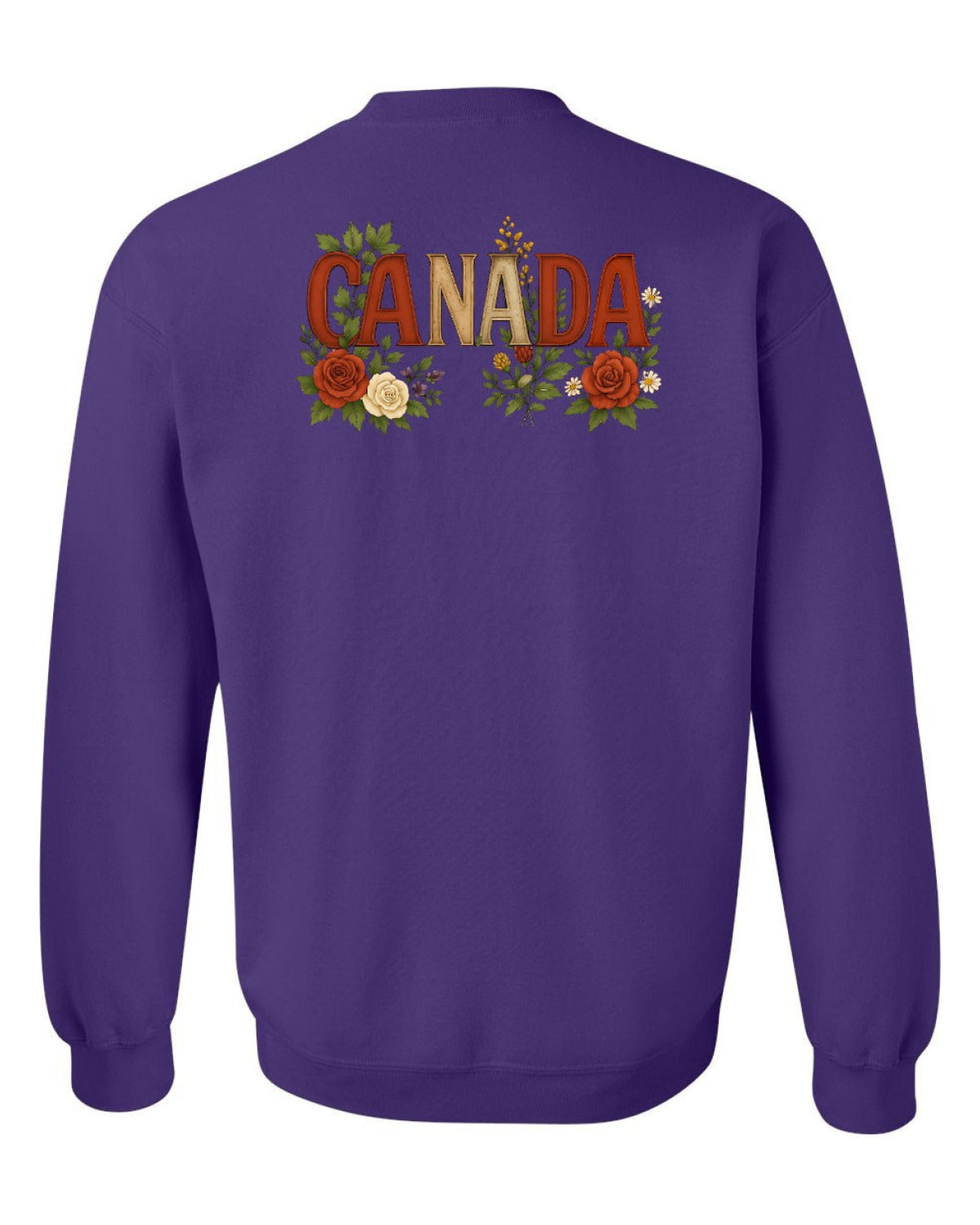 Canada Flowers Left Chest and Back Crewneck - Unisex