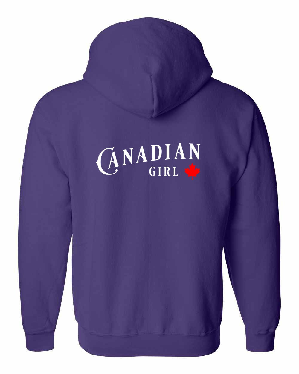 Canadian Girl  Leaf Left Chest and Back Zip Hoodie
