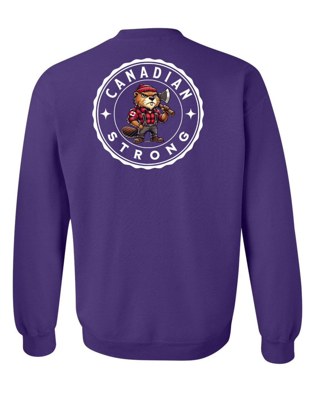 Canadian Strong Beaver Left Chest and Back Crewneck - Unisex