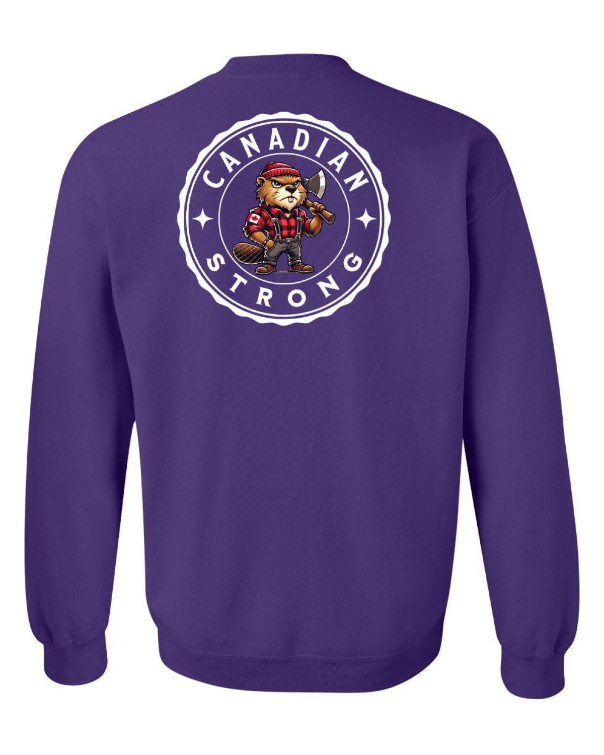 Canadian Strong Beaver Left Chest and Back Crewneck - Unisex