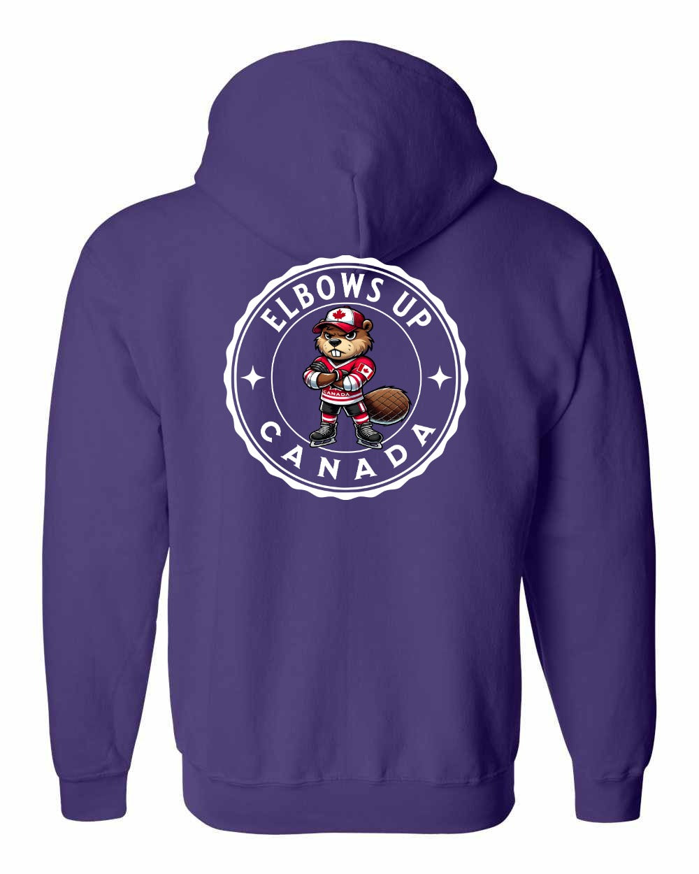 Elbows up Beaver Left Chest and Back Zip Hoodie