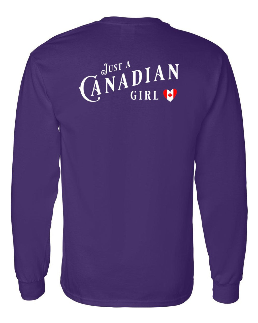 Just A Canadian Girl (Heart Flag Full) Left Chest and Back Long Sleeve - Unisex