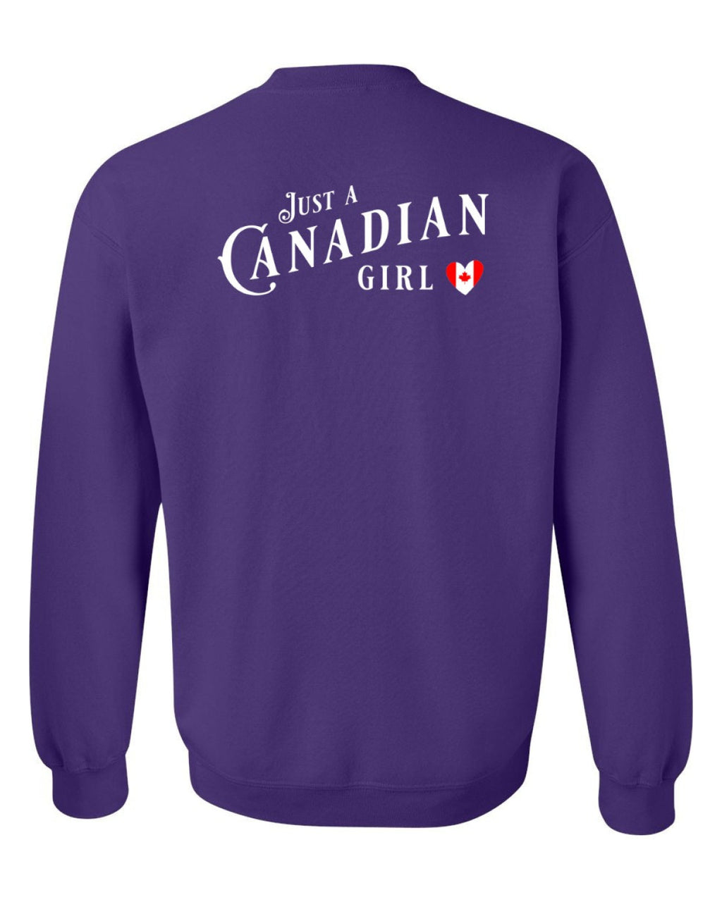 Just A Canadian Girl (Heart Flag Full) Left Chest and Back Crewneck - Unisex