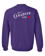 Just a Canadian Girl Left Chest and Back Crewneck - Unisex