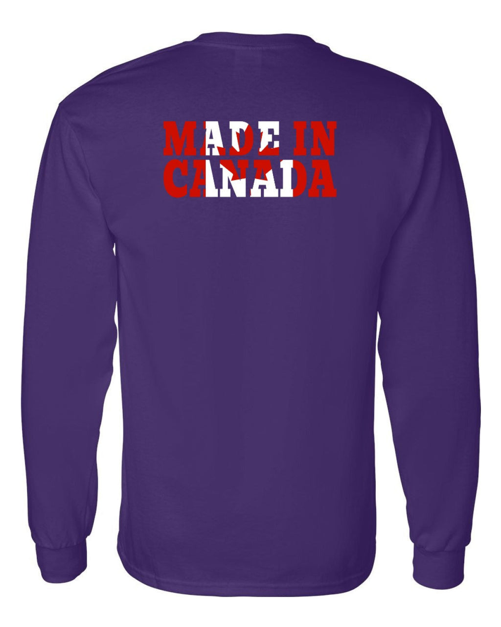 Made in Canada Flag Background Left Chest and Back Long Sleeve - Unisex