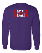 Made in Canada Flag Background Left Chest and Back Long Sleeve - Unisex