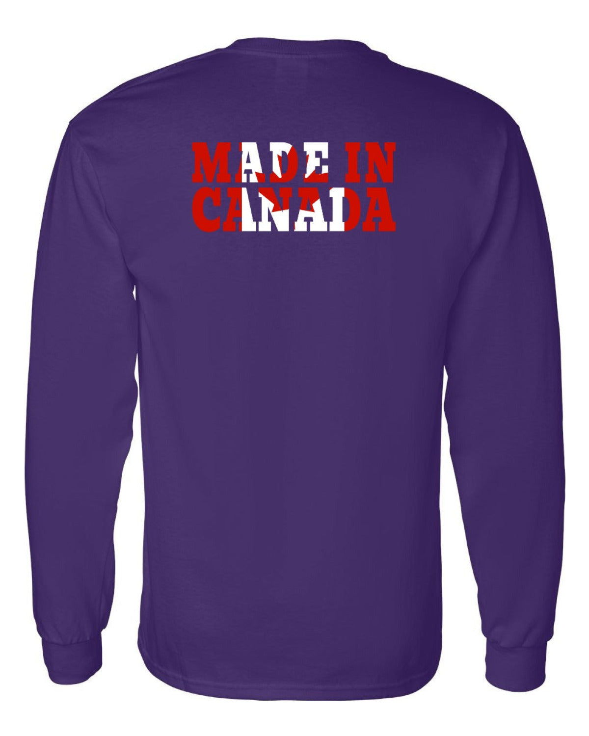 Made in Canada Flag Background Left Chest and Back Long Sleeve - Unisex