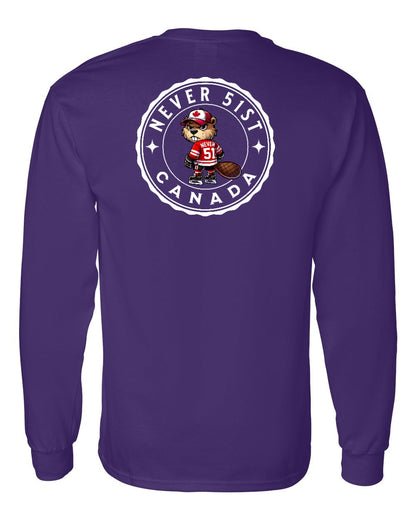 Never 51st Beaver Left Chest and Back Long Sleeve - Gildan Canada (sewn Internationally)