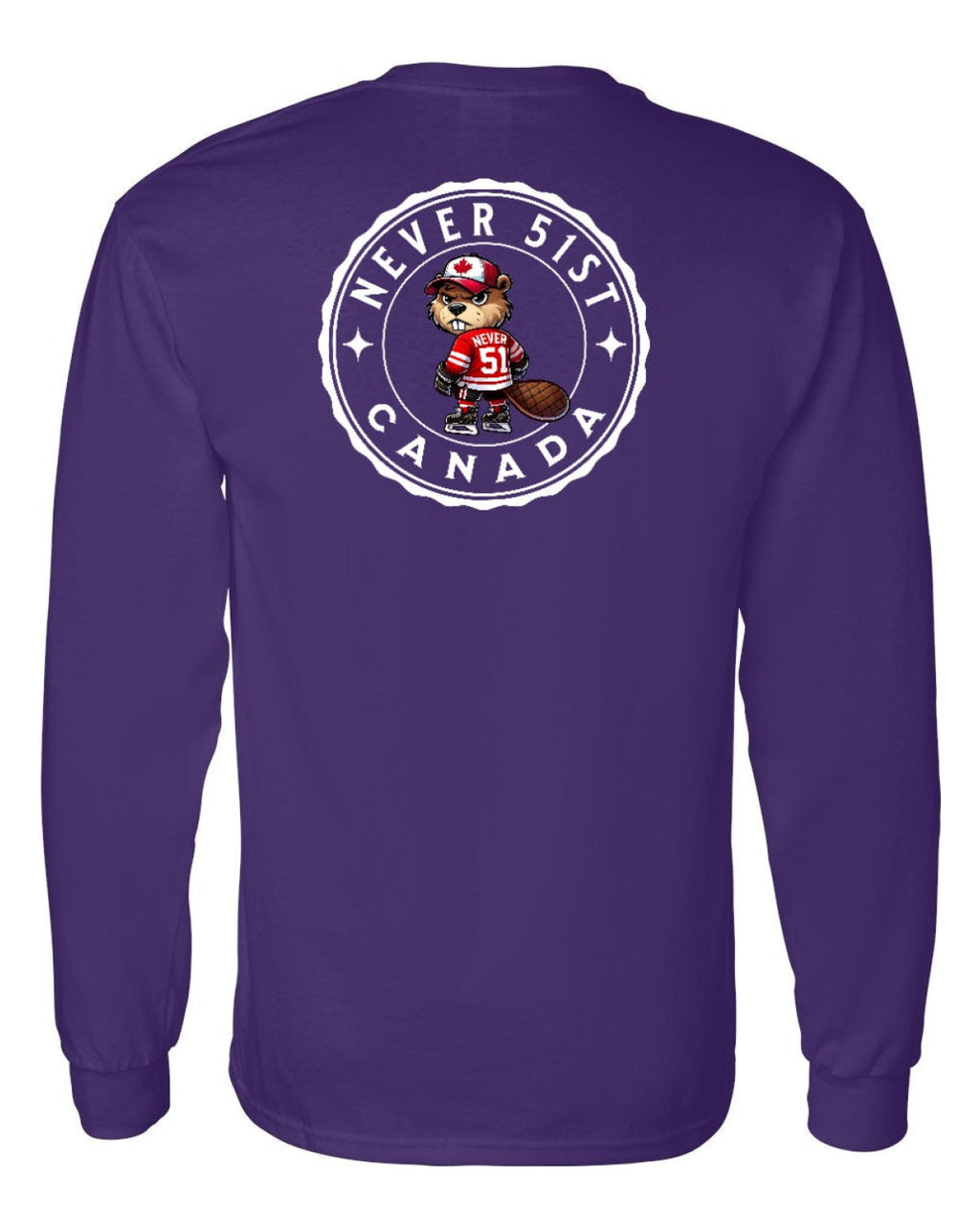 Never 51st Beaver Left Chest and Back Long Sleeve - Unisex