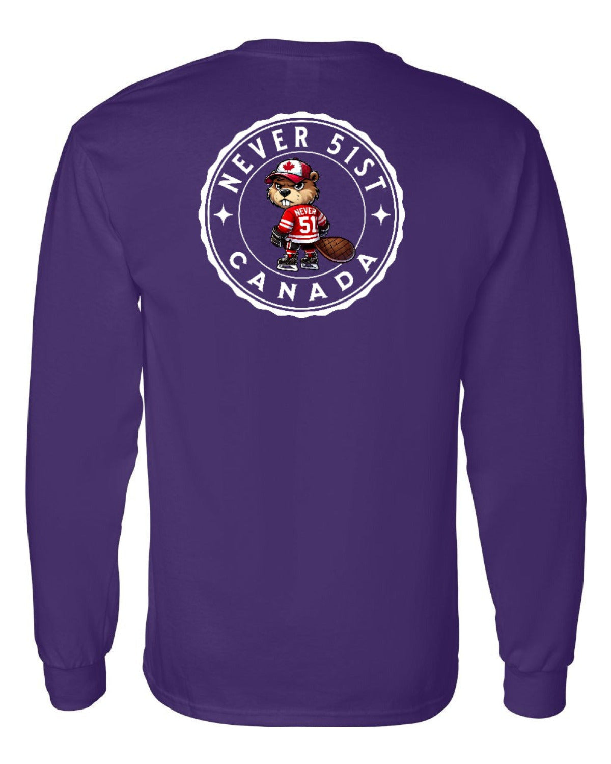 Never 51st Beaver Left Chest and Back Long Sleeve - Unisex