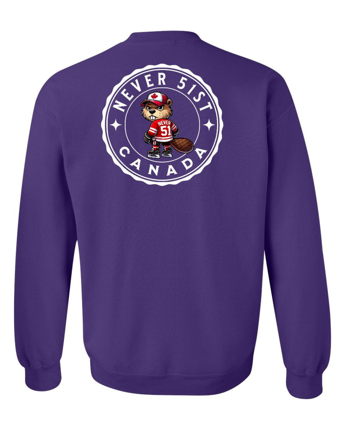 Never 51st Beaver Left Chest and Back Crewneck - Unisex
