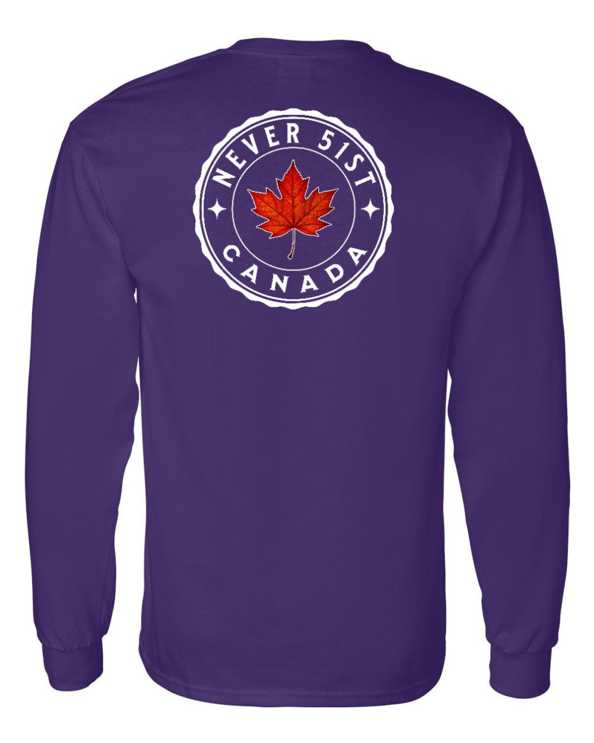 Never 51st Leaf Left Chest and Back Long Sleeve - Unisex
