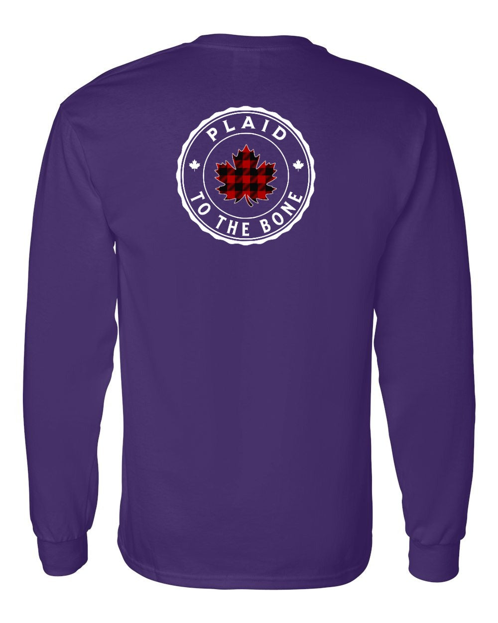 Plaid to the Bone Circle Leaf Left Chest and Back Long Sleeve - Gildan Canada (sewn Internationally)