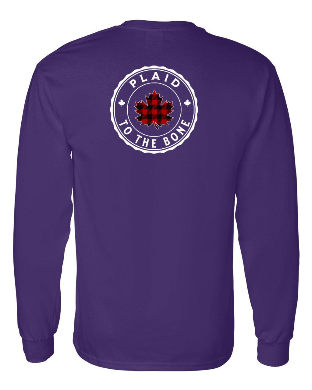 Plaid to the Bone Circle Leaf Left Chest and Back Long Sleeve - Unisex