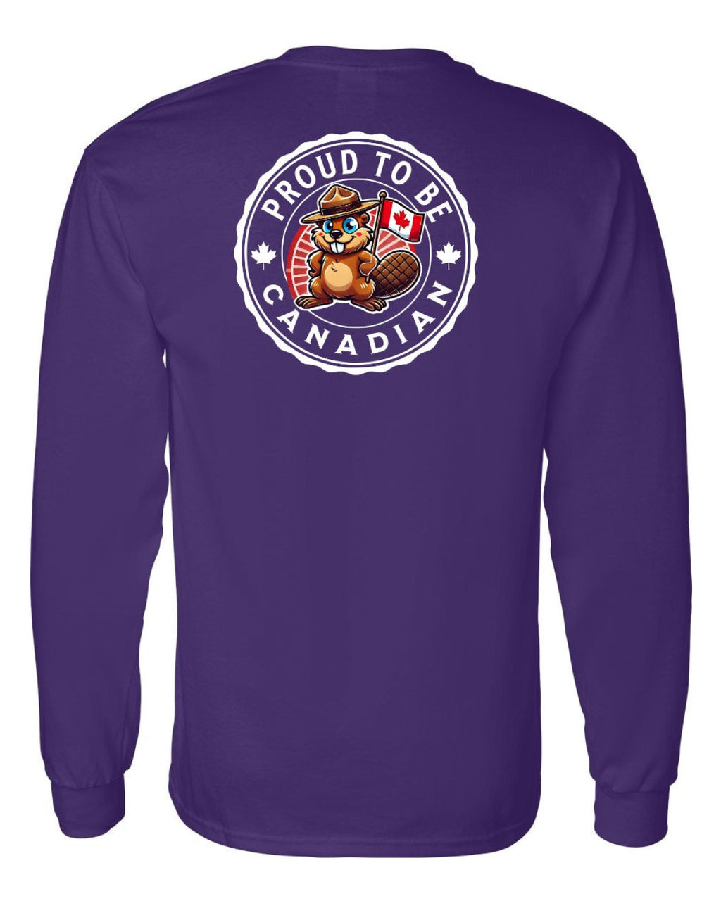 Proud to be Canadian Beaver Left Chest and Back Long Sleeve - Unisex