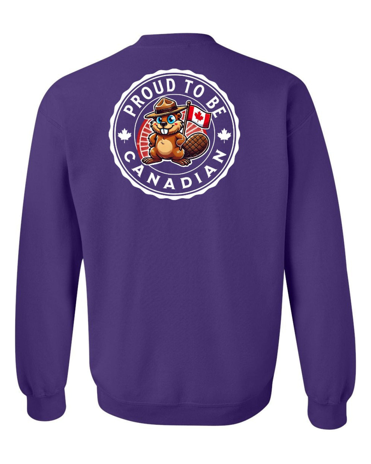 Proud to be Canadian Beaver Left Chest and Back Crewneck - Unisex