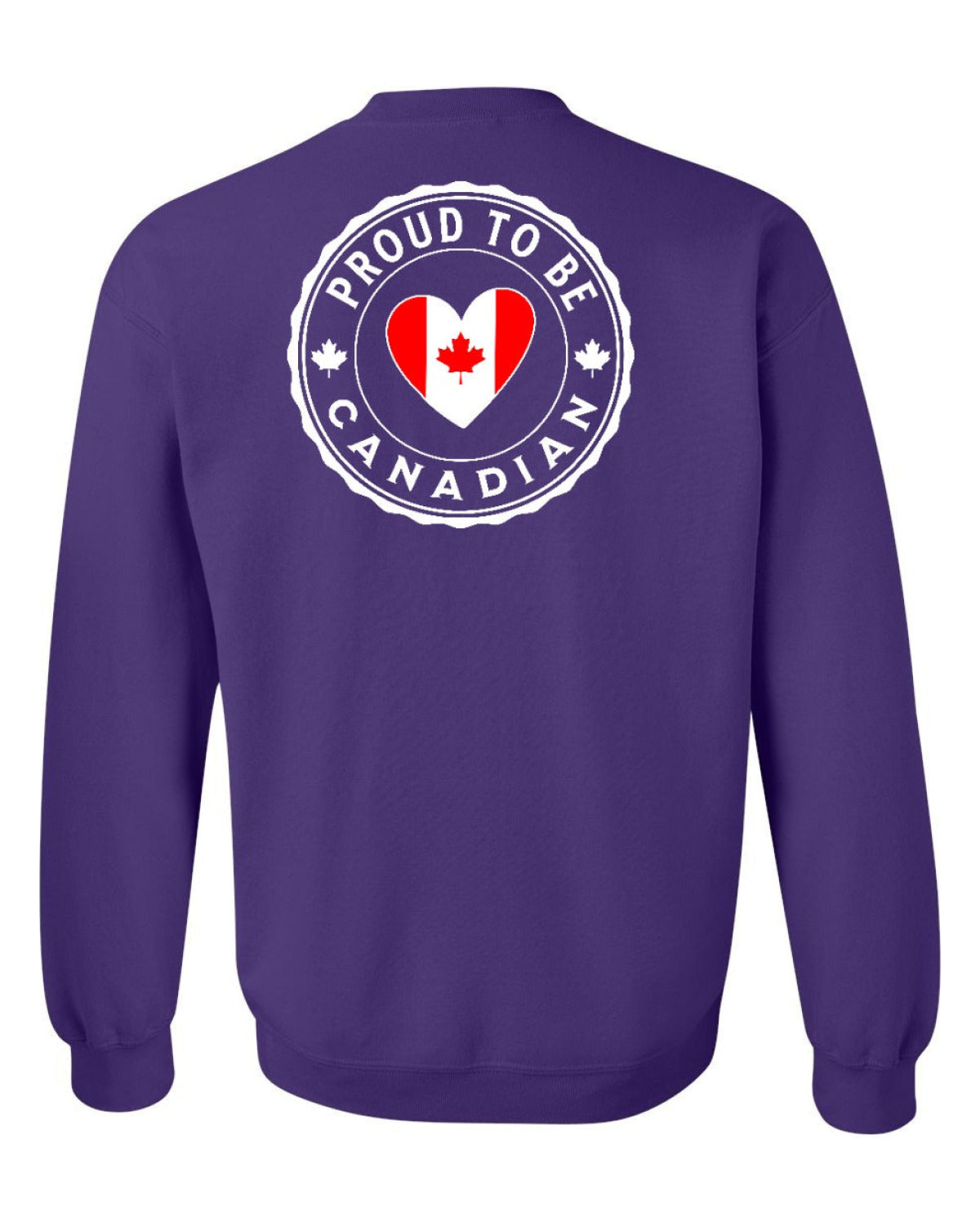 Proud to be Canadian Heart Flag Left Chest and Back Crewneck - Unisex