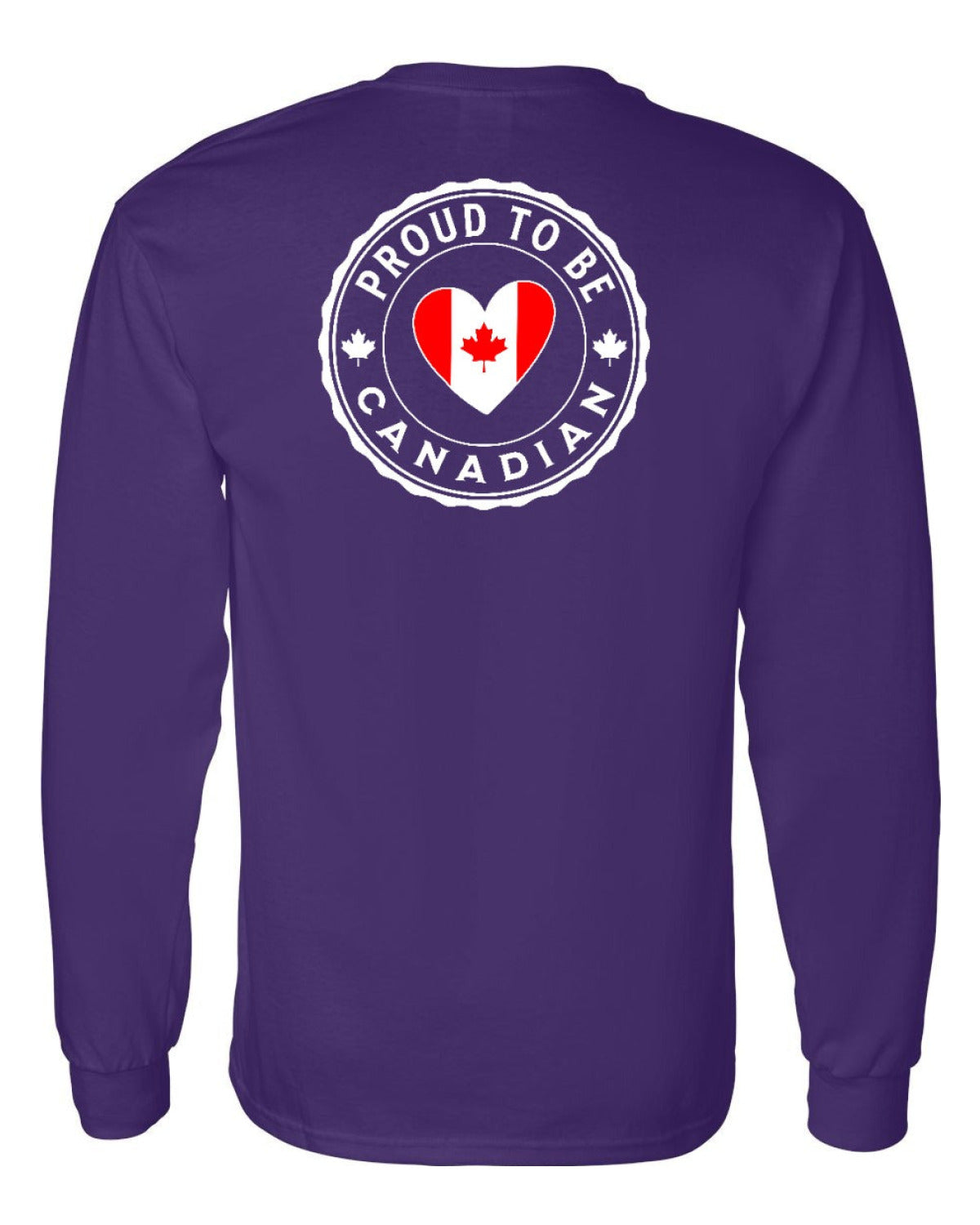 Proud to be Canadian Heart Flag Left Chest and Back Long Sleeve - Unisex