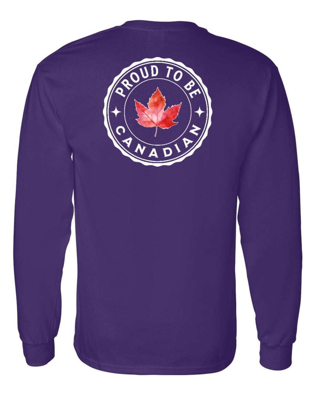 Proud to be Canadian Leaf Left Chest and Back Long Sleeve - Unisex
