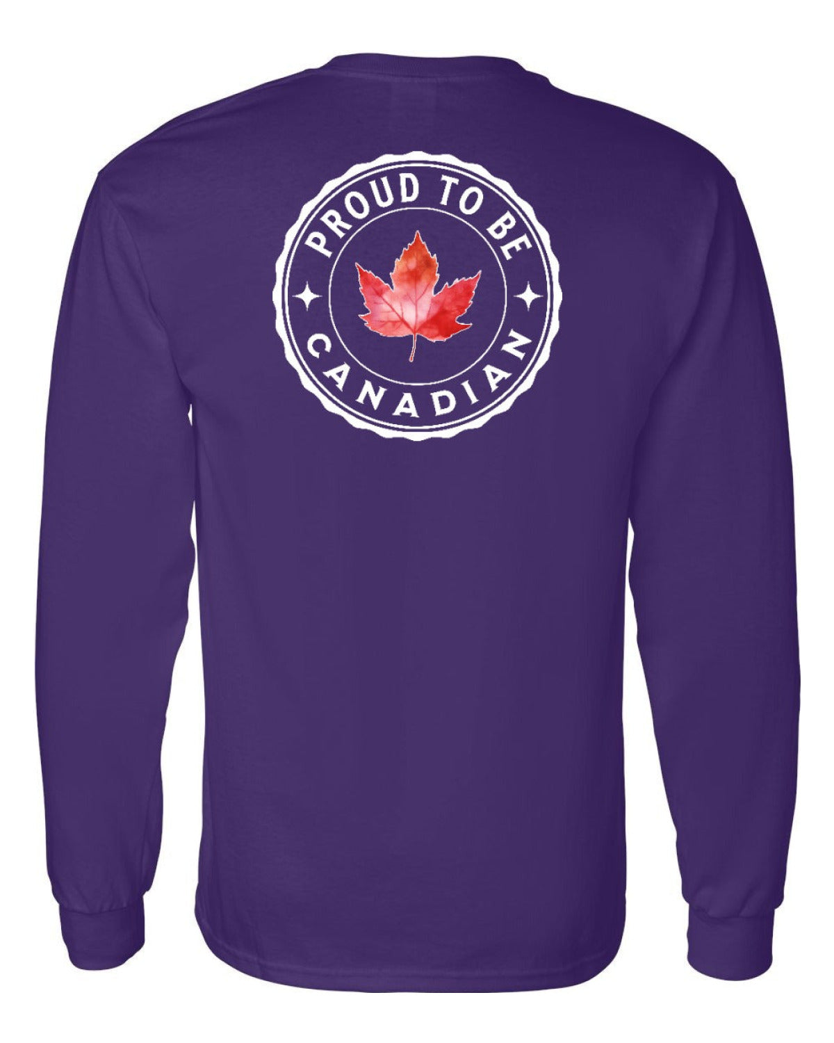 Proud to be Canadian Leaf Left Chest and Back Long Sleeve - Unisex