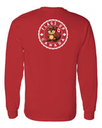 Flags Up Canada Male Beaver Version Left Chest And Back  Long Sleeve Tee ) - Unisex