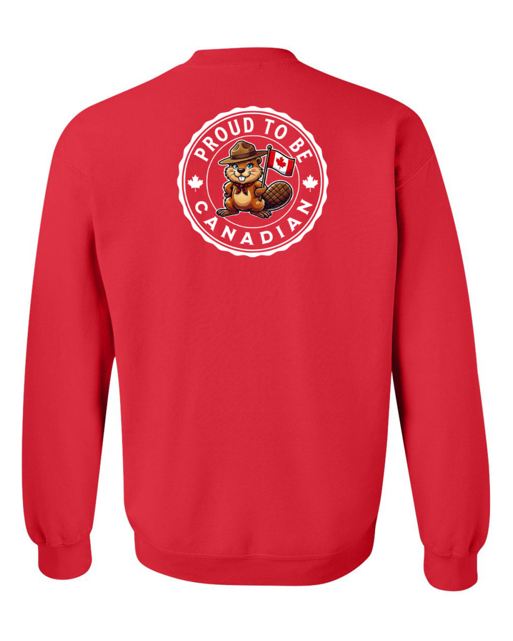 Proud to be Canadian Female Beaver Left Chest And Back  Crewneck - Unisex