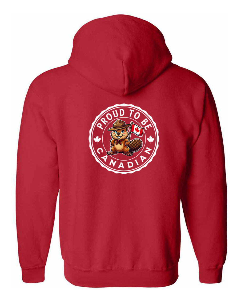 Proud To Be Canadian Female Beaver Left Chest And Back Zip Hoodie - Unisex