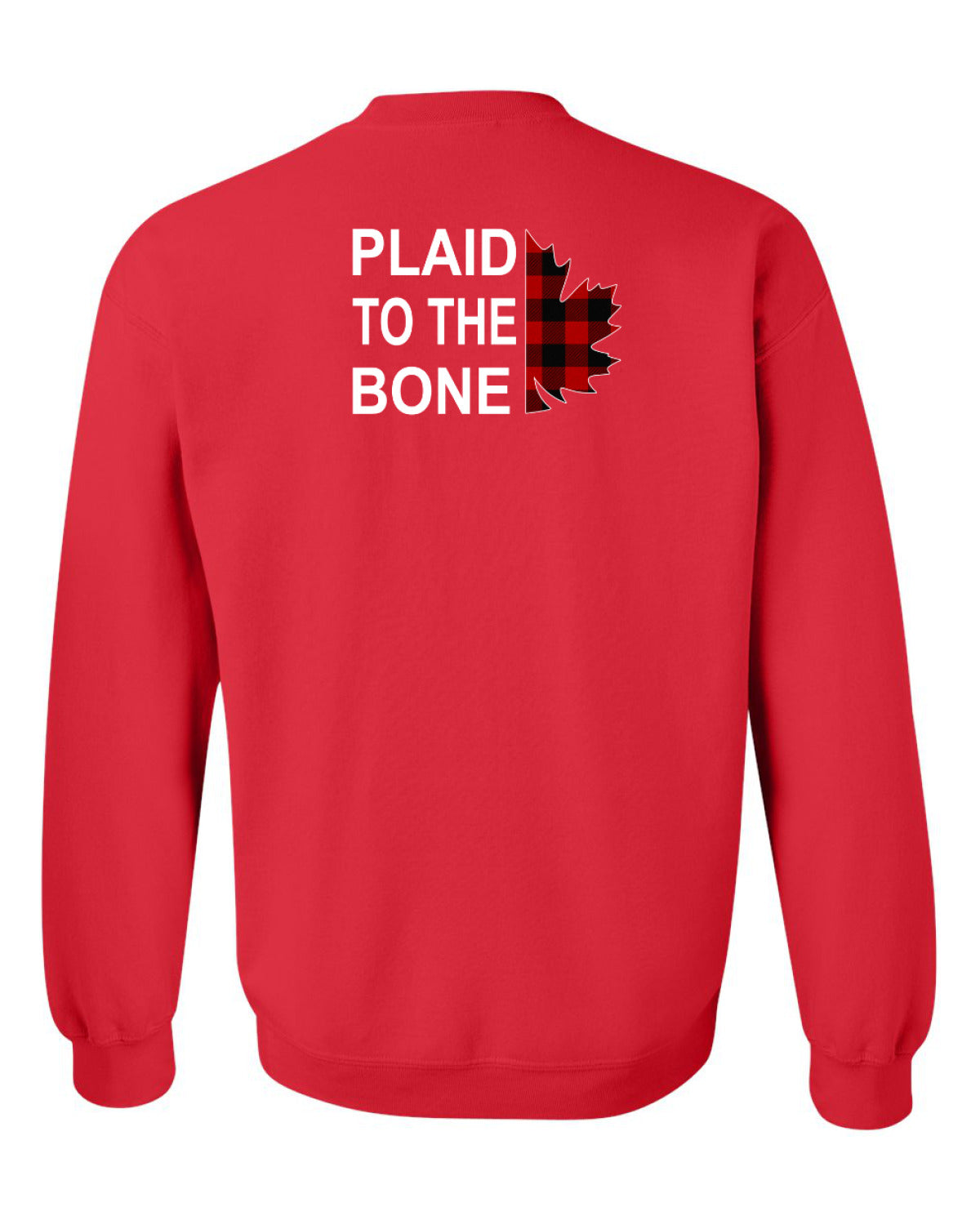 Plaid to the Bone Stacked Leaf Left Chest and Back Crewneck - Unisex