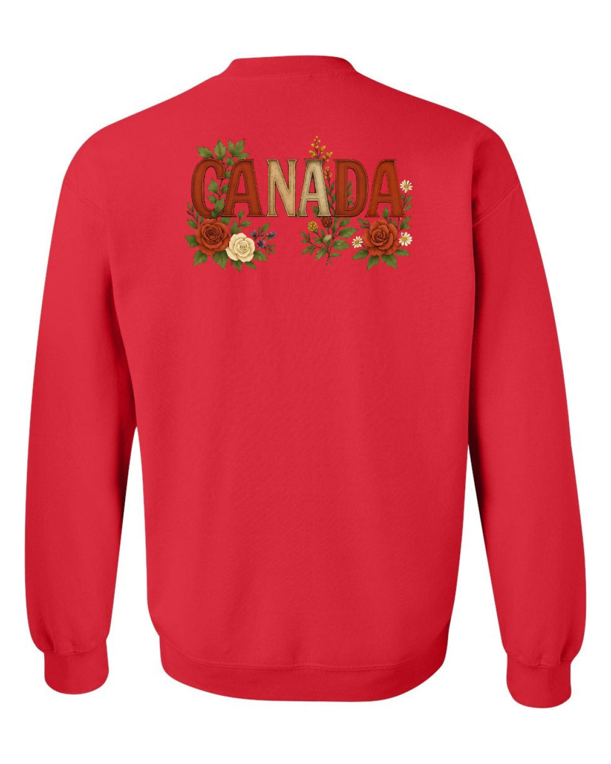 Canada Flowers Left Chest and Back Crewneck - Unisex