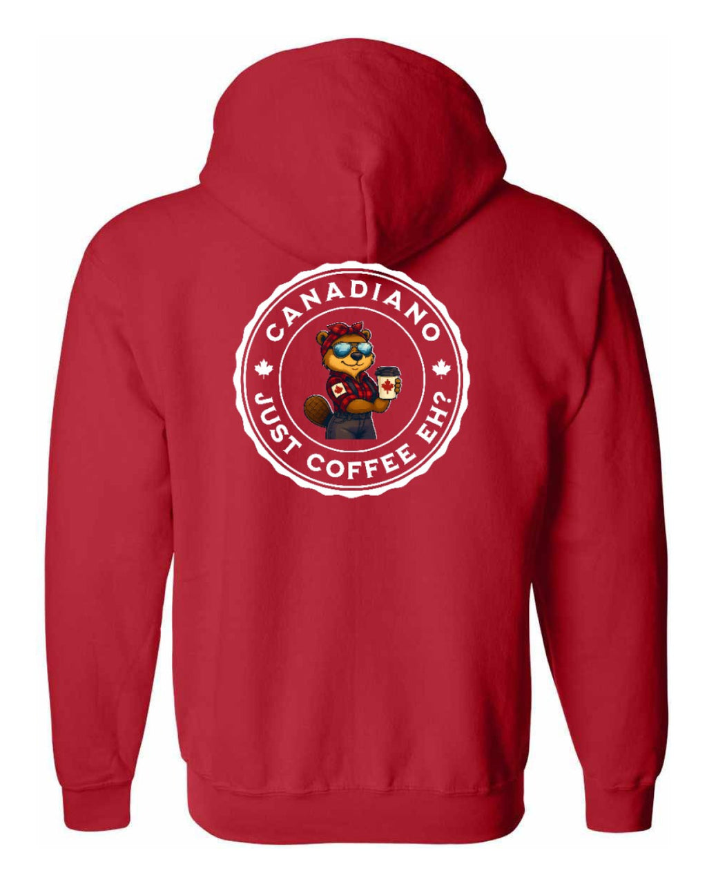 Canadiano just Coffee EH! Rosie Sunglasses Left Chest and Back Zip Hoodie - Unisex