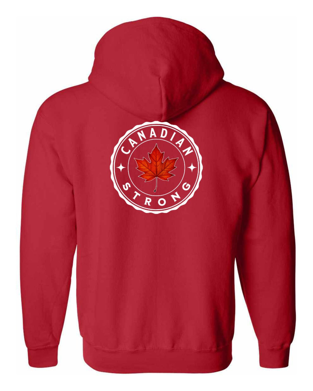 Canadian Strong Leaf Left Chest and Back Zip Hoodie - Unisex