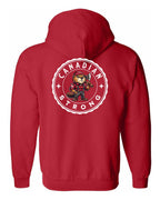 Canadian Strong Beaver Left Chest and Back Zip Hoodie - Unisex
