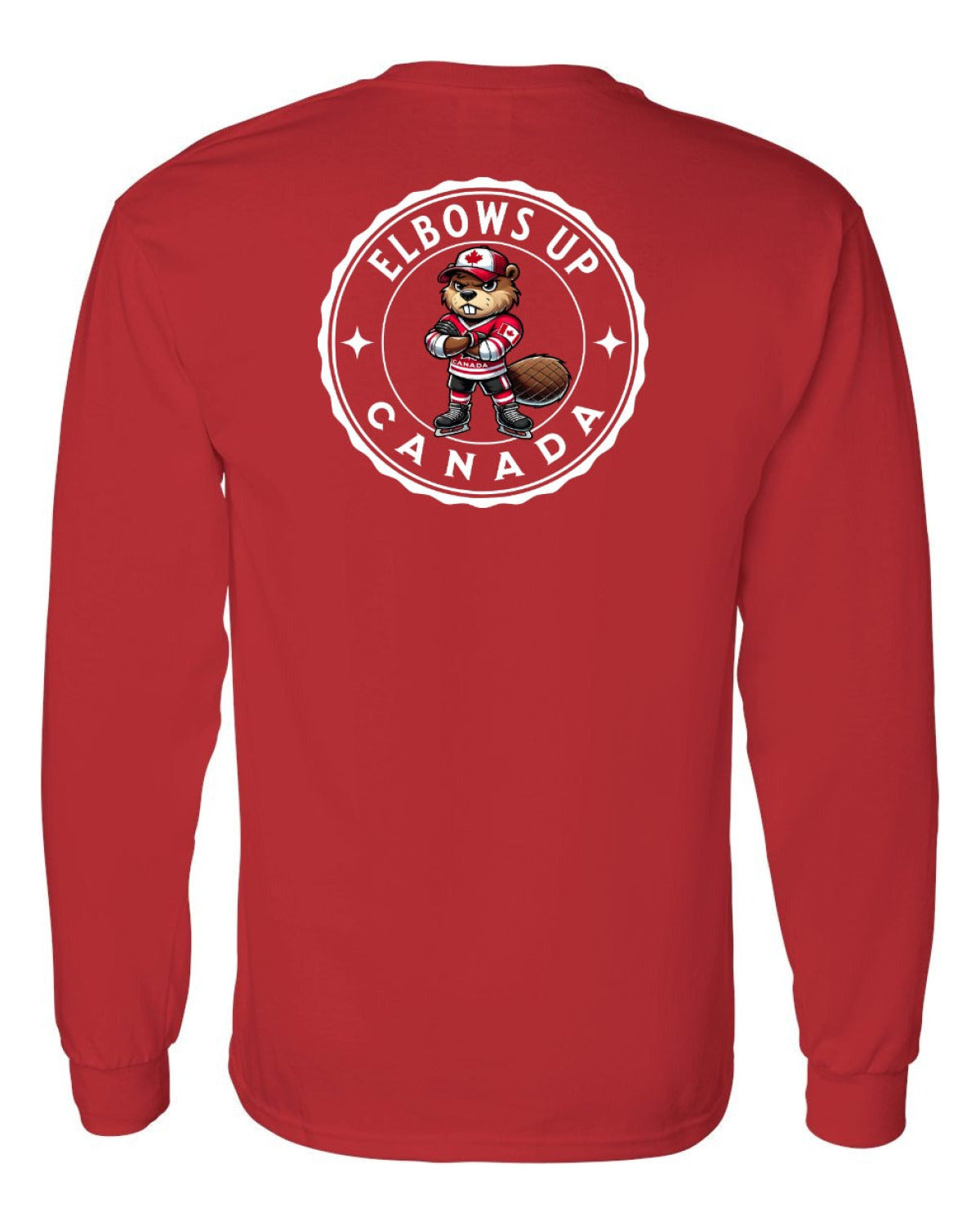 Elbows up Beaver Left Chest and Back Long Sleeve - Unisex