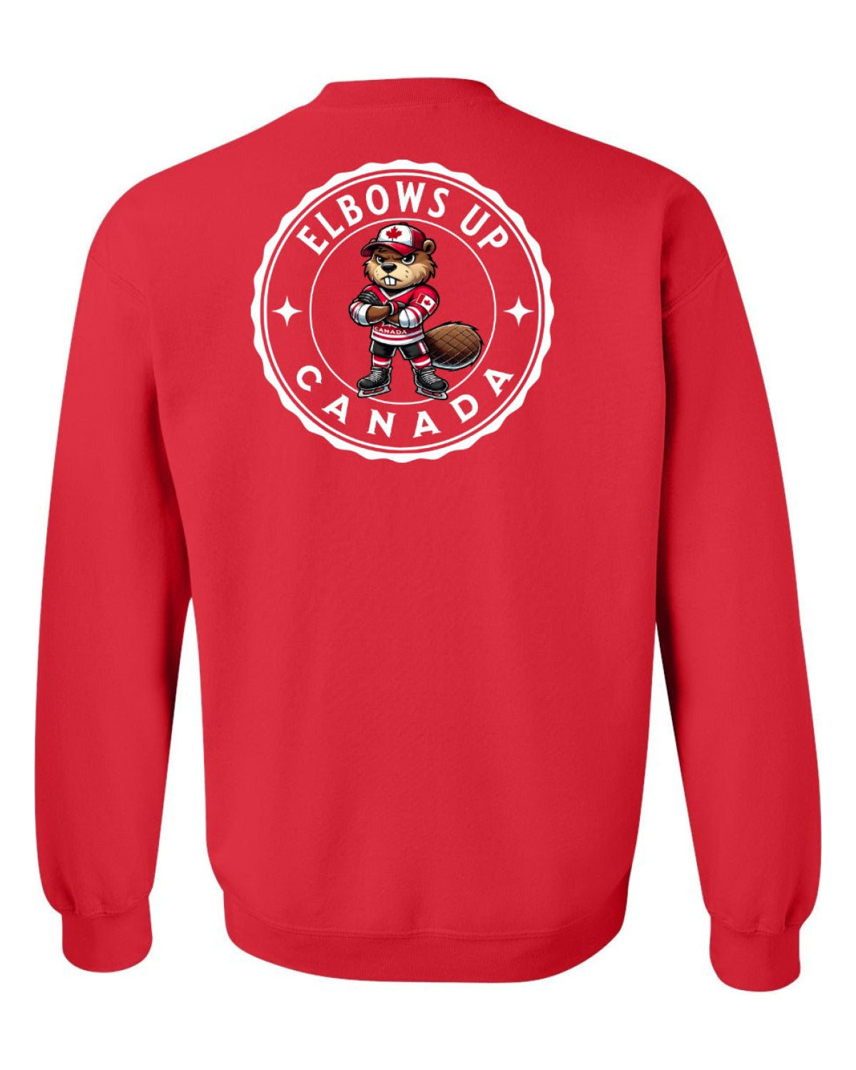Elbows up Beaver Left Chest and Back Crewneck - Unisex