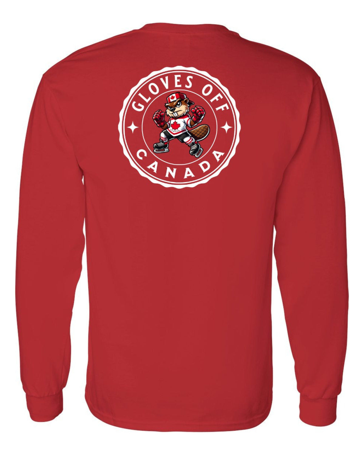 Gloves Off Beaver Left Chest and Back Long Sleeve - Unisex