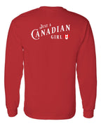 Just A Canadian Girl (Heart Flag Full) Left Chest and Back Long Sleeve - Unisex